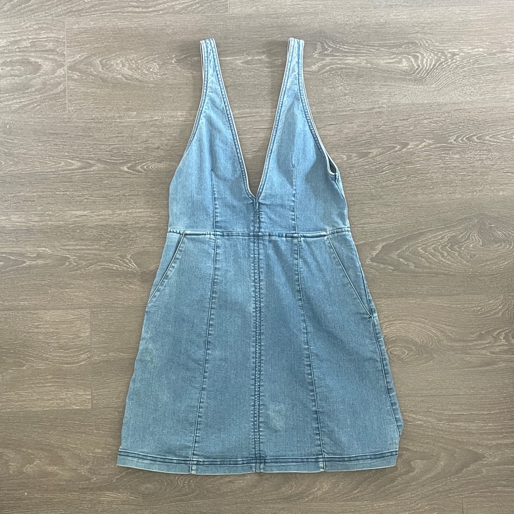 H&M Light Blue Backless Denim Dress